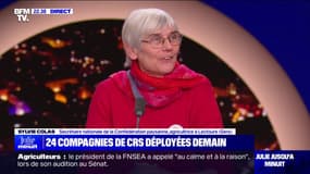 Sylvie Colas (Confédération paysanne): "Il y a une vingtaine de départements où des centrales de logistique de la grande distribution sont bloquées ou vont l'être dans le week-end"