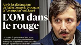 Le président de l'OM Pablo Longoria à la Une de La Provence le 24 février 2025