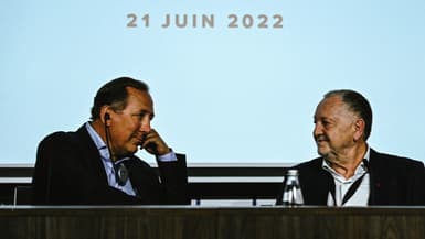 John Textor (à gauche) et Jean-Michel Aulas