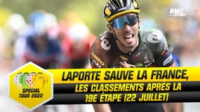 Tour de France : Laporte sauve l'honneur de la France, les classements après la 19e étape