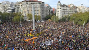 Des manifestants à Barcelone 
