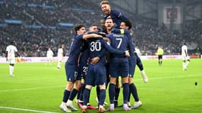 Les joueurs parisiens lors d'OM-PSG le 26 février 2023