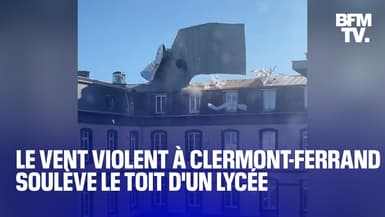 Frederico: le toit d'un lycée soulevé par le vent violent qui touche Clermont-Ferrand 