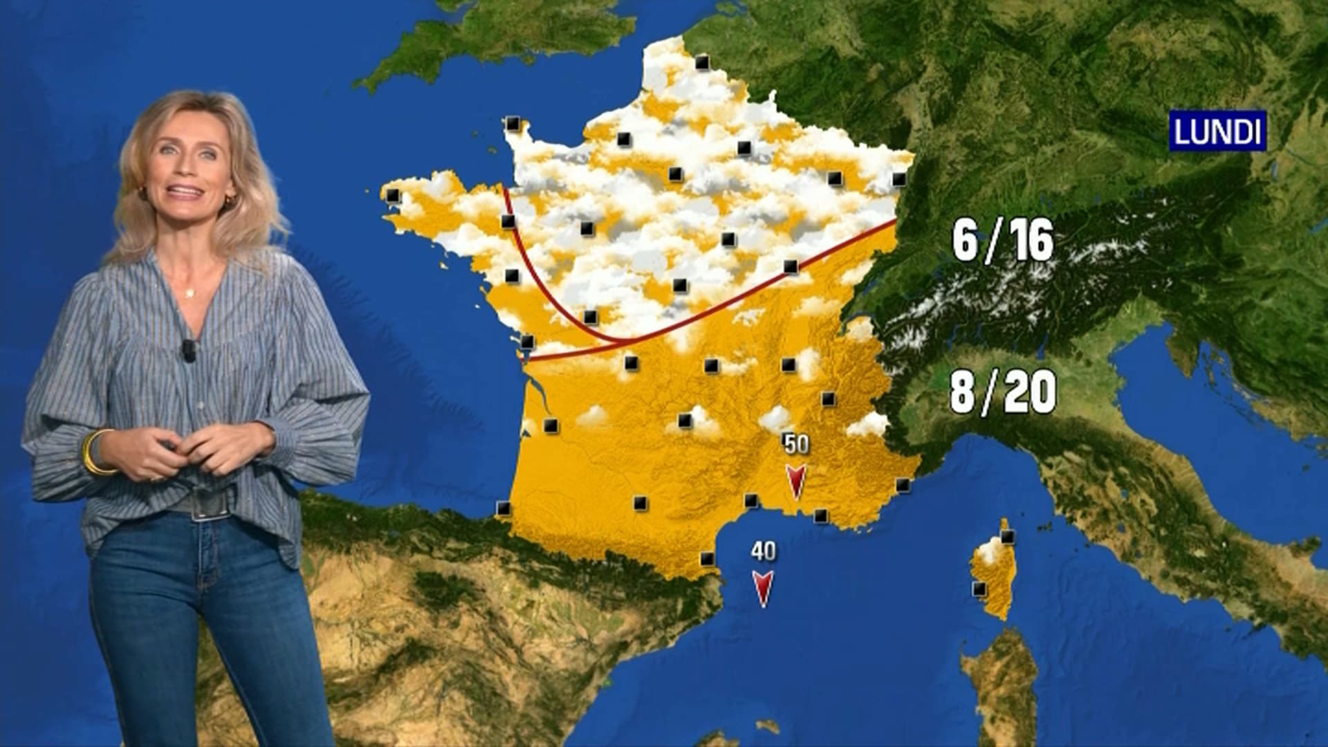 La carte de lundi en France. La carte de lundi en France.