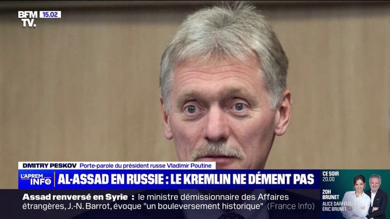 Bachar Al-Assad réfugié en Russie: le Kremlin refuse de confirmer la présence du président syrien déchu sur son territoire