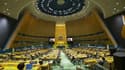 L'amphithéâtre de l'Assemblée générale de l'ONU le 25 septembre 2021 à New York.