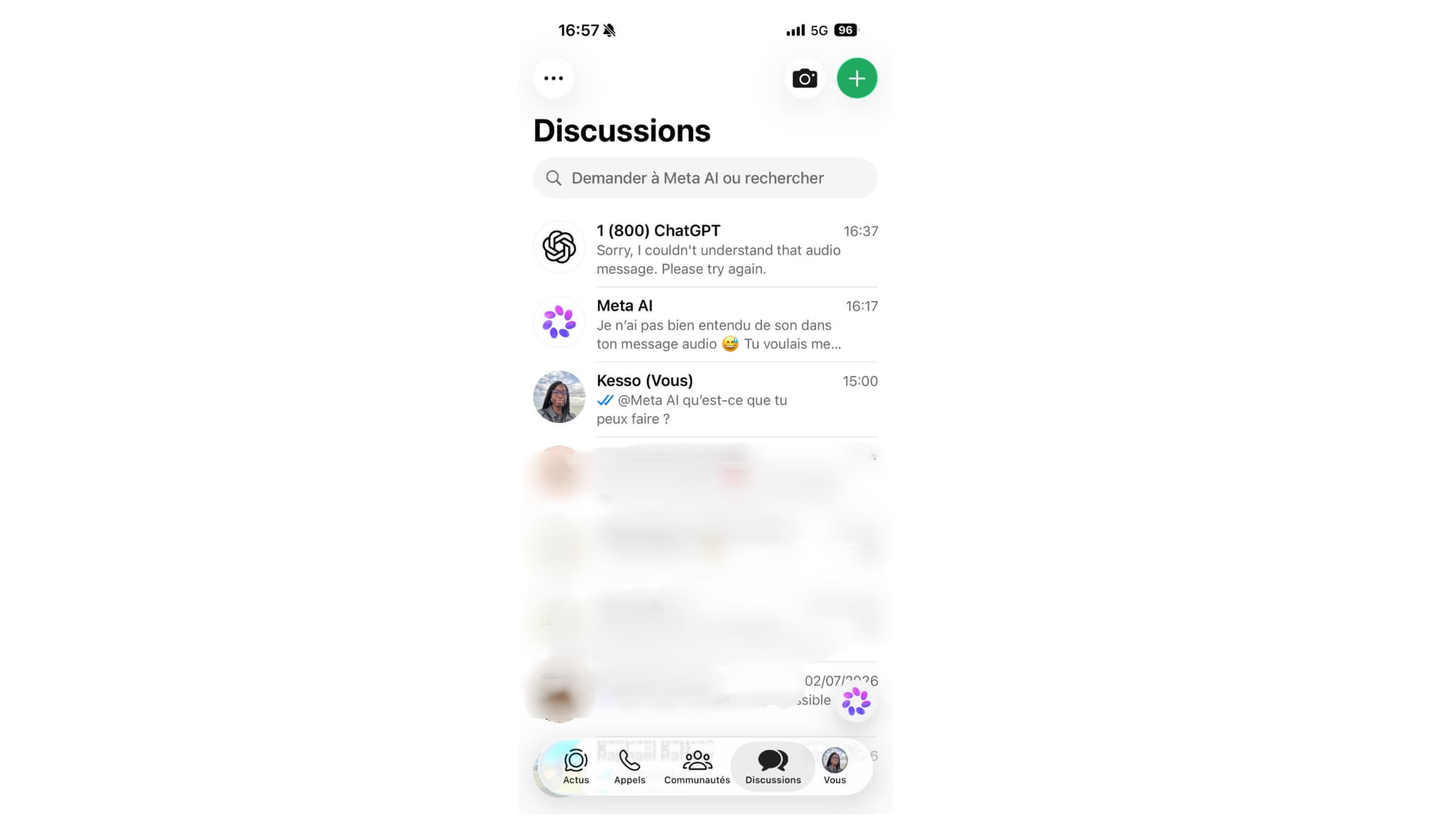 Meta AI est facilement accessible sur Whatsapp.