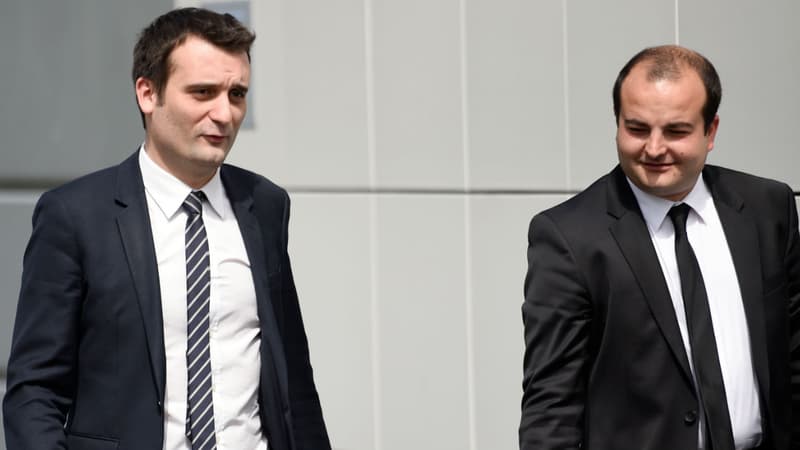 Florian Philippot et David Rachline lors d'un meeting pour les élections régionales en avril 2015