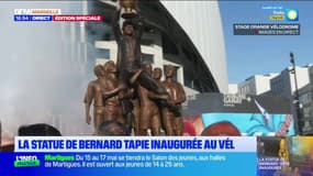 Marseille: la statue de Bernard Tapie inaugurée au Vélodrome