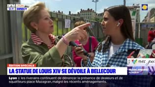 Lyon: de nombreux Lyonnais présents sur la place Bellecour pour l'inauguration de la statue de Louis XIV