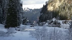 Le site naturel du Lac de la Rosière en Savoie, le 7 janvier 2024.