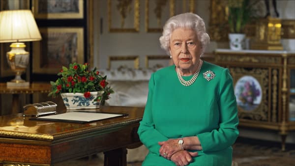 Elizabeth II during her speech on the pandemic on April 5, 2020