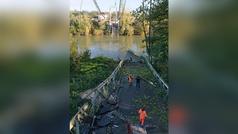Un pont suspendu s'est effondré ce lundi matin au nord de Toulouse. 