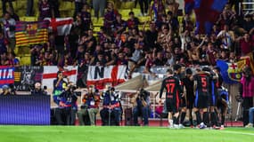 Les supporters du Barça lors de Monaco-Barcelone, le 19 septembre 2024.