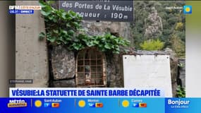 La statuette de Sainte-Barbe décapitée à Utelle