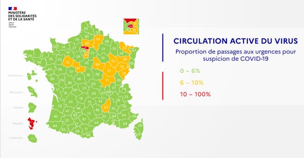 La carte de la circulation active du virus