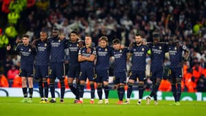Les joueurs du Real Madrid pendant la séance de tirs au but contre Manchester City en Ligue des champions, le 17 avril 2024