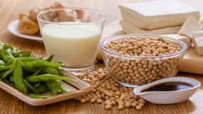 On trouve les isoflavones dans les protéines de soja, par exemple les préparations pour nourrissons et de suite à base de protéines de soja, le tofu et les desserts à base de soja. 