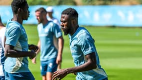 Chancel Mbemba à l'entraînement avec l'OM, le 8 juillet 2024