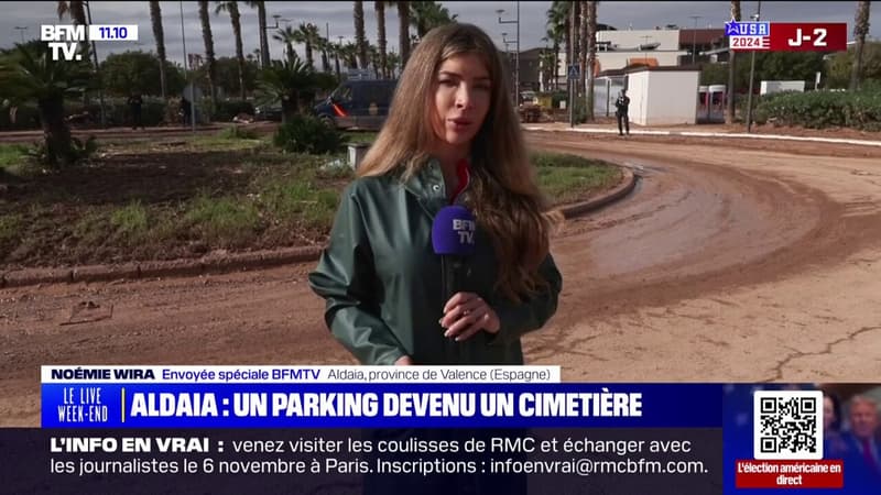 Inondations en Espagne: le parking du centre commercial d'Aldaia s'est transformé en cimetière