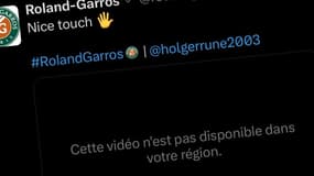 Roland-Garos masque ses contenus Twitter en France
