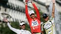 Le podium du dernier tour d'Espagne avec le maillot rouge de Nibali