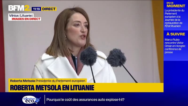 Soutien à l'Ukraine: "Nous ne reculerons pas", déclare la présidente du Parlement européen