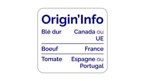 Logo Origin'info sur les ravioli Carrefour