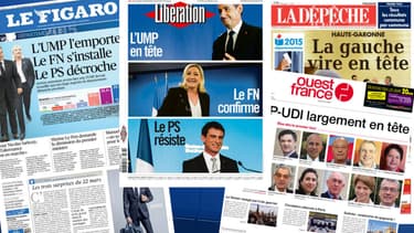 Les unes de la presse nationale et régionale sont largement consacrées aux départementales ce lundi.