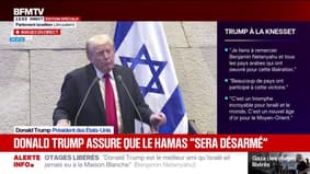 "C'est l'occasion pour les Palestiniens de se détourner du terrorisme et de la peur", souligne Donald Trump depuis la Knesset 