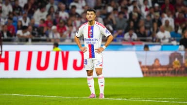 Georges Mikautadze lors de son dernier match avec l'Olympique lyonnais le samedi 23 août 2025 face à Metz