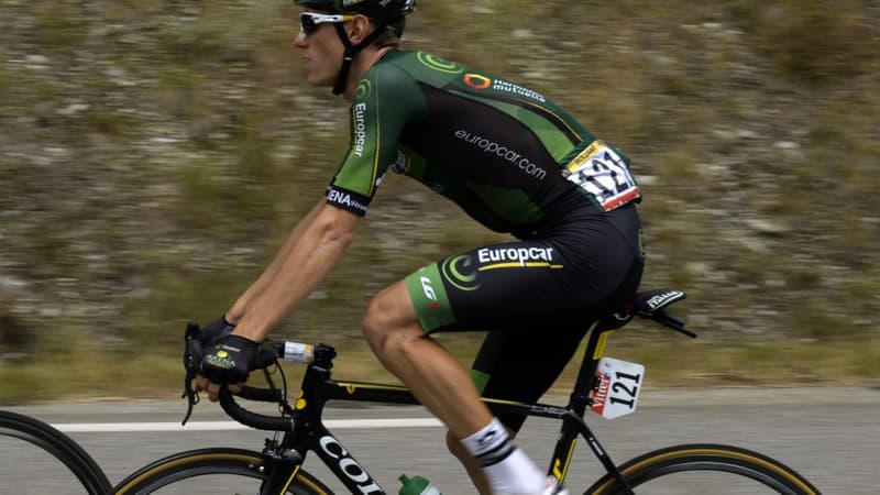 Pierre Rolland en plein effort dans les Alpes