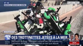 À Marseille, des dizaines de trottinettes électriques sont jetées à la mer et polluent les côtes