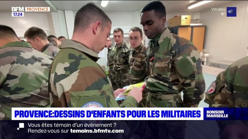 Marseille: les enfants réalisent des dessins à destination des militaires