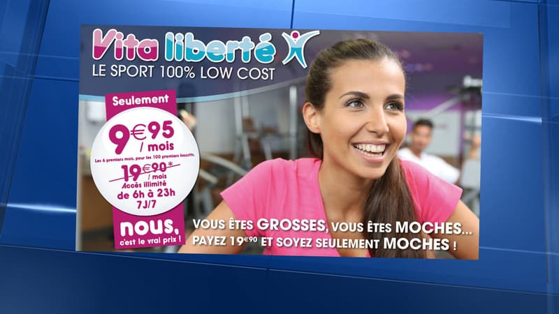 Une pub pour un réseau de salles de sport ne passe pas.
