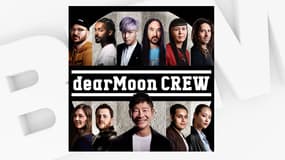 Les 10 membres d'équipage sélectionnés pour le projet dearMoon et (au centre en bas) le milliardaire japonais Yusaku Maezawa