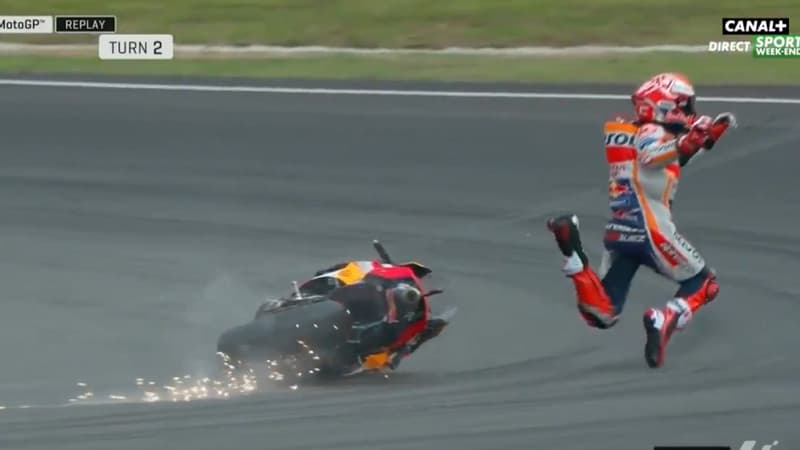 La lourde chute de Marc Marquez 