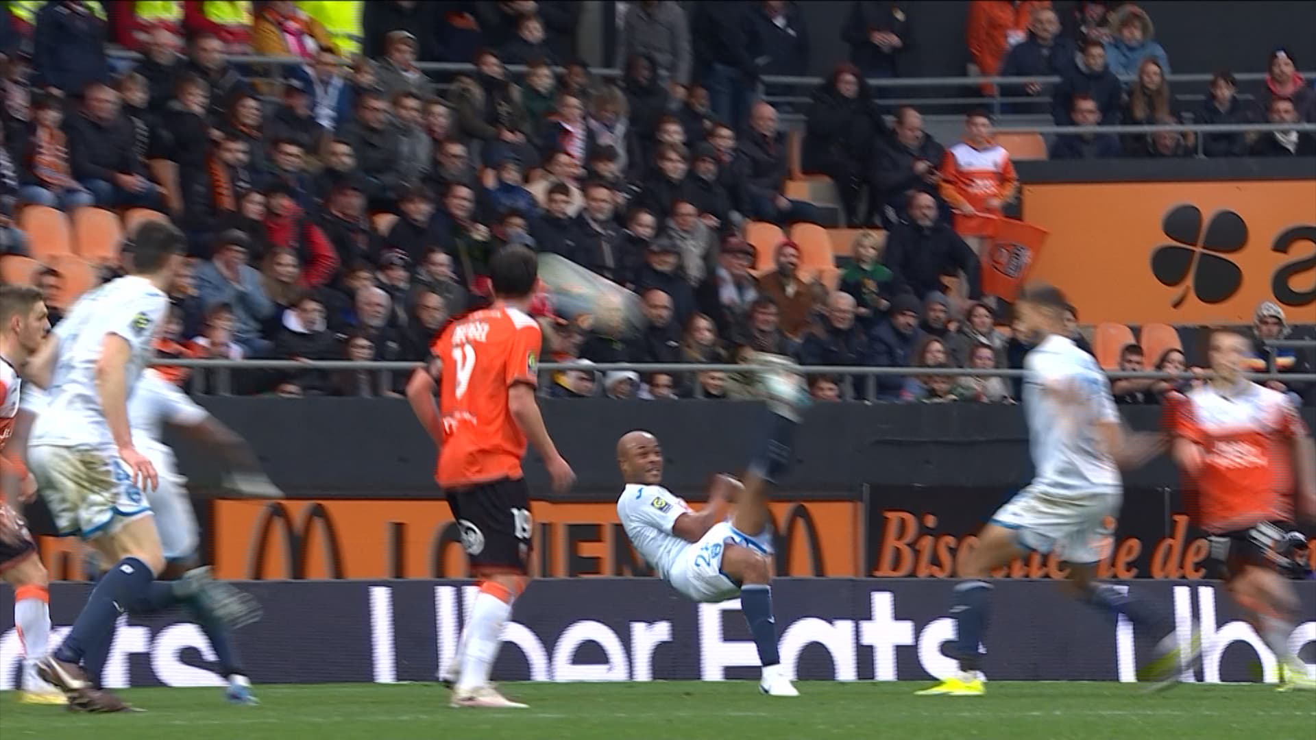 André Ayew lors de Lorient-Le Havre, le 28 janvier 2024 en Ligue 1