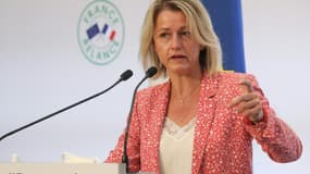 La ministre de la Transition écologique Barbara Pompili, le 3 septembre 2020 à Paris, a présenté le volet Transition écologique du Plan France relance.