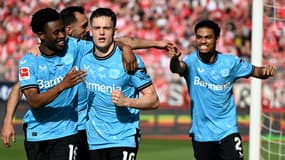 Florian Wirtz, buteur pour le Bayer Leverkusen face à l'Union Berlin en Bundesliga, le 6 avril 2024.