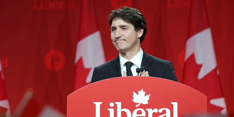 Justin Trudeau lors de son discours d'adieu, le 9 mars 2025, à Ottawa.
