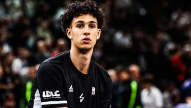 Zaccharie Risacher avec l'ASVEL en mai 2023