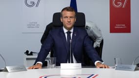 Emmanuel Macron lors du G7. 