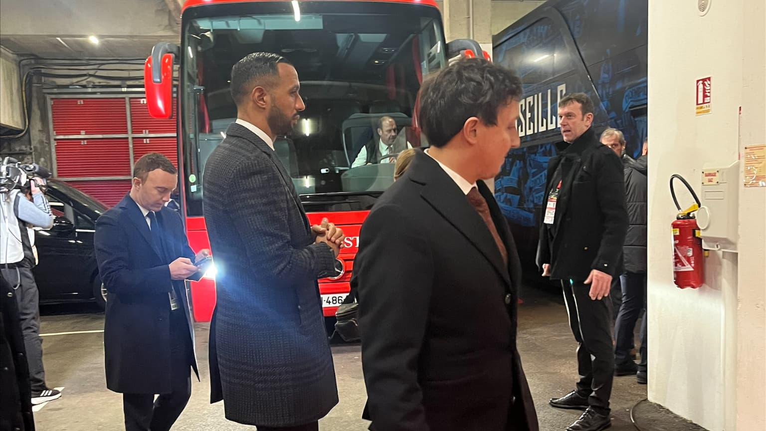 Mehdi Benatia lors de son arrivée à Francis-Le Blé, le 18 février 2024