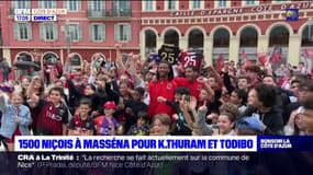 Nice: 1500 niçois réunis place Masséna pour voir Khéphren Thuram et Jean-Clair Todibo
