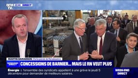 Budget: "Michel Barnier n'est pas le ministre des Finances de Marine Le Pen", rappelle Martin Garagnon (porte-parole de Renaissance)