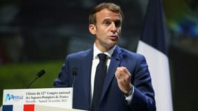 Le président Emmanuel Macron à Marseille, le 16 octobre 2021