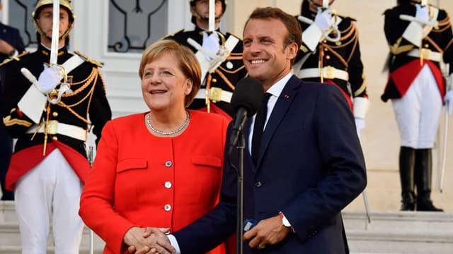 La chancelière allemande Angela Merkel et Emmanuel Macron à Marseille le 7 septembre 2018.