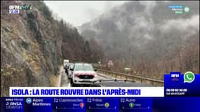 La route d'Isola, partiellement ouverte en raison d'un éboulement, rouvre ce vendredi après-midi