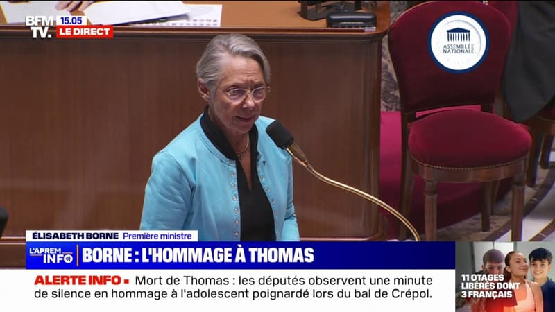 Élisabeth Borne rend hommage à Thomas: 
